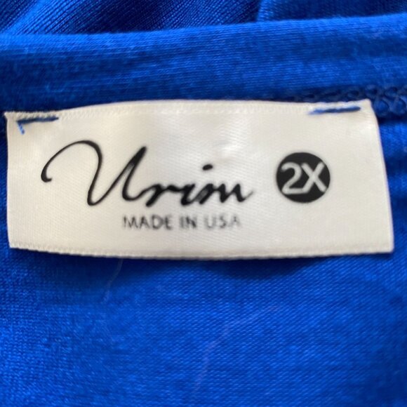 Urion Womens Royal Blue Spaghetti Strip Asymmetrical Maxi Dress/Coverup Size 2X - Picture 3 of 9